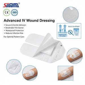 Apósito transparente impermeable de película de PU para cánula <span class=keywords><strong>IV</strong></span>, apósito estéril para fijación de catéter médico con almohadilla absorbente estilo marco - Product Image 4