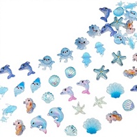 Charmes pour nail art de la série Ocean, bijoux mignons en forme de dauphin, petite étoile de mer, méduse, résine, bricolage, décoration de la maison, étui de téléphone