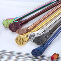 Nouvelle paille à yerba maté en acier inoxydable 304 de qualité alimentaire, cuillère à bombilla réutilisable, emballée dans une boîte en papier