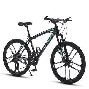 Vélo de montagne à cadre en alliage d'aluminium noir-vert, 21/24/27 vitesses, freins à disque, vélo à double usage pour adultes, pour les trajets quotidiens - Product Image 5