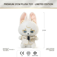 Jouet en peluche certifié ASTM EN71 CPC, lapin en peluche blanc de 21 cm en costume de bureau et cravate, décoration professionnelle, lapin en peluche doux