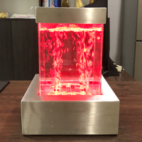 Affichage de bulles d'eau sur table et mini décoration de table à LED Cascade acrylique avec lumière RVB