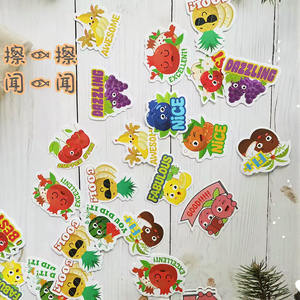 Pegatina Decorativa para el Hogar con Diseño de Frutas de Dibujos Animados, Ecológica, Resistente al Agua, con Aroma Duradero, Impresión UV, 12 Unidades - Product Image 3