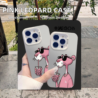 Coques de téléphone portable tendance, mignonnes et coquines, motif léopard rose, TPU+PC, antichoc, peintes aux UV, pour iPhone 17 16 15 14 13 12 12 Pro Max