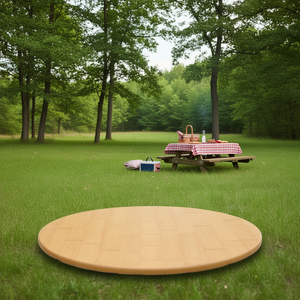 Tablero de Mesa Redondo de Bambú Natural de 11.8 Pulgadas, Muebles de Mesa Duraderos para Exteriores - Product Image 2