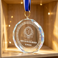 Plaque suspendue en cristal octogonal gravée sur mesure, médaille en cristal pour récompense ou souvenir, vente chaude
