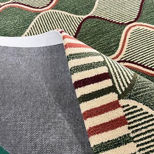 Alfombra de seda de bambú de lana hecha a mano de 6X10 pies, patrón de ondas geométricas, alfombra resistente a las manchas de colores Retro para decoración del hogar - Product Image 5