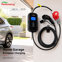 Chargeur EV portable 11 kW 16 A Type 2 triphasé 400 Vca 50 Hz IP67 avec câble de 5 m pour applications de charge domestique et de garage en Europe