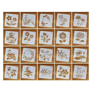 Mẫu Vẽ Bằng Nhựa PET <span class=keywords><strong>PP</strong></span> Thân Thiện Với Môi Trường Khuôn Tô Vẽ Hoa Cắt Laser Tùy Chỉnh - Product Image 1