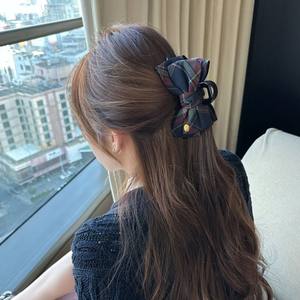 Pince à cheveux classique à motif quadrillé, pince à cheveux princesse, pince à cheveux en tissu doux pour femmes - Product Image 3