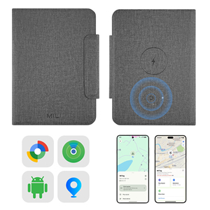 Portefeuille intelligent MiLi double système avec suivi <span class=keywords><strong>GPS</strong></span>, blocage RFID et chargement sans fil, compatible <span class=keywords><strong>Google</strong></span>, en temps réel, en plastique - Product Image 1