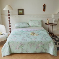 Modèle 2026 – Couette d'été moderne rafraîchissante en soie respirante à motif floral, texture crème glacée climatisée, en fibre légère, vente en gros pour la maison