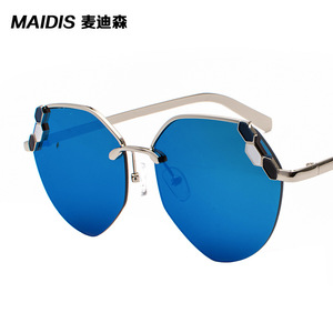 Maidis Blue Lens Metal Frame Sunglasses Unisex UV400 Protection Fashionable Design - Product Image 1