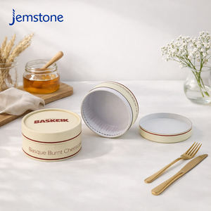 Boîte cylindrique en carton personnalisée de qualité alimentaire pour gâteau basque, dessert, emballage de luxe pour cheesecake, tube en papier kraft - Product Image 4