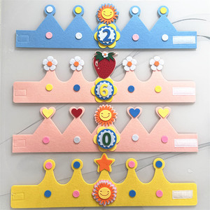 DAMAI corona di compleanno riutilizzabile con numeri per bambini cappello di compleanno in feltro corona per bambini ragazzo bambino bambina cappelli per il giorno del compleanno - Product Image 2