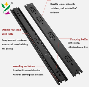 Yuxing Đồ Nội Thất Phần Cứng <span class=keywords><strong>3</strong></span> Gấp Tủ Bếp Kênh Hướng Dẫn Kính Thiên Văn Đường Sắt Runners Đầy Đủ Mở Rộng Bóng Mang Ngăn Kéo Trượt - Product Image 5