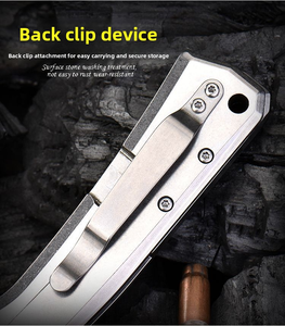 Couteau de poche pliant FB140 HK personnalisable de qualité OEM pour le camping, manche en bois, lame en acier inoxydable 3CR13 ultra-affûtée, 19 cm, garantie 1 an - Product Image 5