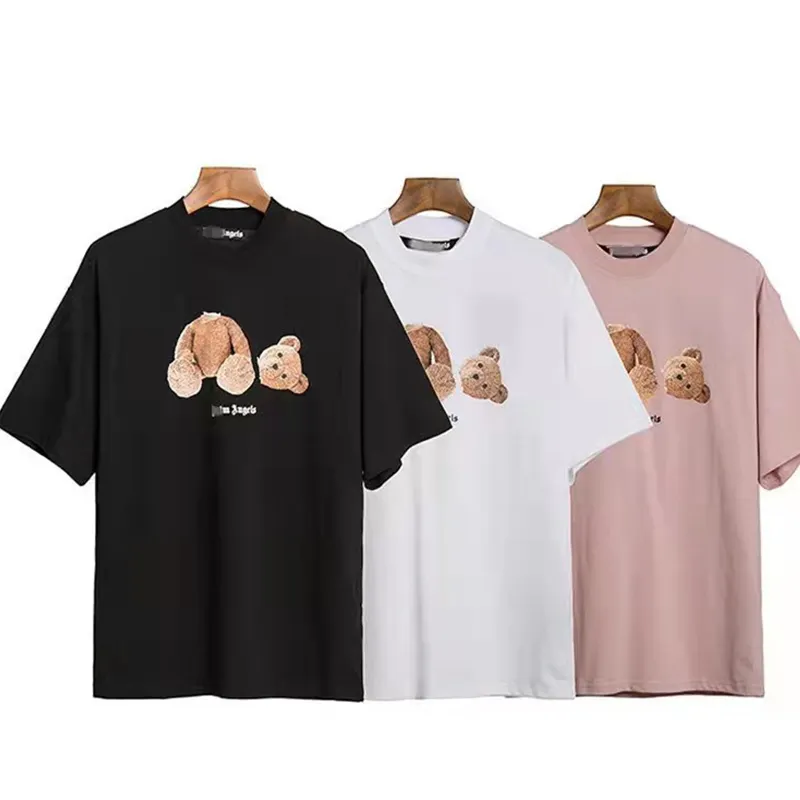 Printing Bear Short Sleeve Bulk Luxury Tshirt Cotton Plus Size O-Neck Men Shirts for Men Casual