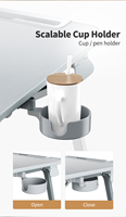 Table d'appoint pour ordinateur portable et plateau TV, réglable en hauteur par ressort mécanique, pour position assise ou debout