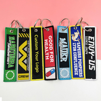 Gepersonaliseerde geborduurde sleutelhanger op maat met eigen logo, dubbelzijdig, geweven borduurwerk, sleutelhanger op maat, groothandel