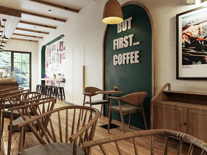 Armoire à café moderne écologique, recyclable et robuste, comptoir de bar à thé à bulles personnalisé avec LED pour cafés-meubles - Product Image 3