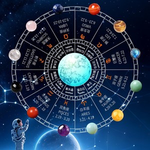 Kit de bricolage de pierre de naissance du zodiaque-Guérisseur d'or Guérison énergétique <span class=keywords><strong>12</strong></span> perles de cristal de constellation avec affichage de spécimen minéral - Product Image 4