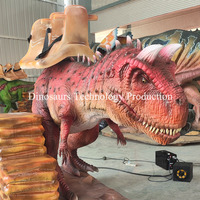 Modèle de Carnotaurus animatronique pour enfants, pour une expérience de conduite réaliste et amusante, idéal comme attraction de centre commercial