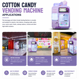 Kiosque commercial à écran tactile de 32 pouces pour la fabrication de barbe à papa, avec plusieurs modes de paiement, entièrement automatique et en libre-service - Product Image 3