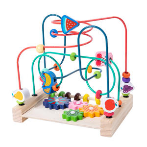 <span class=keywords><strong>Jouet</strong></span> en bois multifonctionnel pour enfants : perles à enfiler, reconnaissance des couleurs, éducation précoce, jeu éducatif parent-enfant - Product Image 1