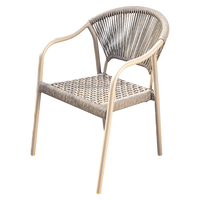Restaurant Rattan Gartenmöbel Minimalist Terrace Vine Chair Patio Cafe Seil Aluminium Esszimmers tühle