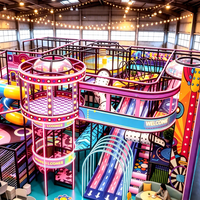 Style néon 2000 ㎡   Aire de jeux intérieure pour enfants, équipement de jeux doux commercial avec plusieurs zones de jeu