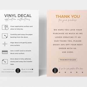 สองด้านที่กำหนดเองวิธีการใช้บัตรคำแนะนำรูปลอกกันน้ำไวนิลแอพลิเคชันข้อมูลนามบัตรสำหรับธุรกิจขนาดเล็ก - Product Image 4