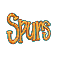 Patch brodé 3D en relief de 10 pouces, motif Spurs Varsity Letter Texas Fiesta, thermocollant pour vestes et sweat-shirts
