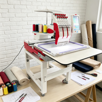 Machine à broder et à coudre avec système à double fonction pour la confection de vêtements