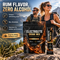 OLLI Mélange de poudre pour boisson électrolytique saveur rhum sans alcool, hydratation rapide, 8 vitamines et nutriments, 30 sachets de 150g