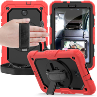 Étui de tablette ultra résistant de 8.0 pouces pour Samsung Galaxy Tab E T387, protecteur d'écran intégré, sangle d'épaule, armure
