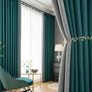 108 inch Long curtain Linen Look Curtain, Heavy linen full blackout curtain //
