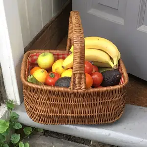 Cestas de almacenamiento de frutas y flores JY, cesta de recolección de frutas, cesta de almacenamiento de sauce para verduras y frutas