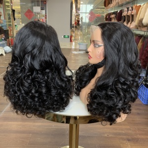Perruque frontale en dentelle 13x4 en gros, boucles rebondissantes SDD, 100% cheveux humains, noir naturel, 12-24 pouces - Product Image 3