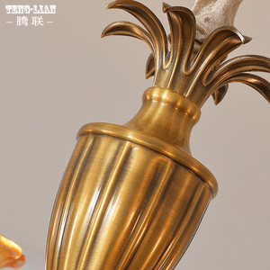 Tenglian American Retro Chandelier 6 8 10 12 15 Head Round <b>Energy</b> <b>Saving</b> Lamp Home <b>Lighting</b> Fixture - Product Image 3