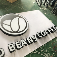 Signalétique extérieure personnalisée en acrylique 3D, lettres 3D, logo de café, enseignes lumineuses LED utilisées à l'extérieur pour les magasins