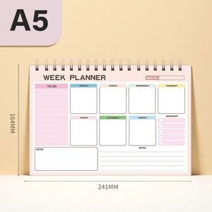 Agenda Semanal 2025 2026, Nueva, con Cubierta de PP, Notas Adhesivas, Personalizable, Creativa - Product Image 1