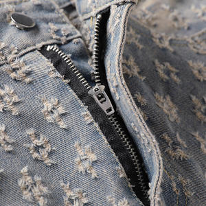 Nuevos <span class=keywords><strong>Jeans</strong></span> de Pierna Ancha con Bordado Floral Lavado Estilo Vintage para <span class=keywords><strong>Hombre</strong></span> - Product Image 4