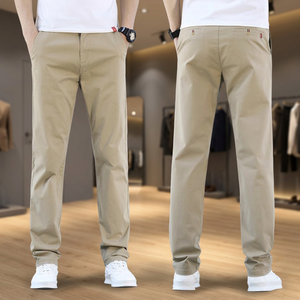 Gran oferta de Pantalones chinos inteligentes de color caqui para hombre, Pantalones chinos corporativos de algodón elástico con cremallera multicolor, fabricante y proveedor - Product Image 2