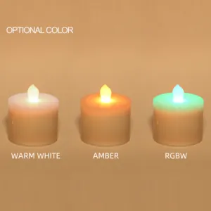 طقم 12 من Tealight عديم اللهب مع قاعدة شحن حثي