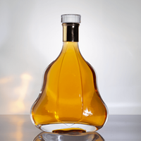 Personnalisé Degin 1000ml Super Flint Bouteille En Verre Gourde Forme Rhum Gin Tequila Vodka Brandy Bouteille En Verre Avec Bouchon LGG-071