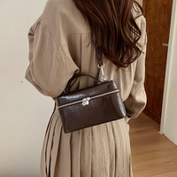 Bolso de Mano Cuadrado Mediano con Cremallera de PU y Patrón de Piedra para Mujer 2026, Bolso Bandolera de Lujo, Duradero, Portátil y Ligero