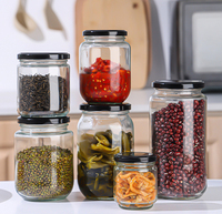 Frascos de Vidrio Transparentes Redondos para Conservas, Aptos para Alimentos, Venta al por Mayor de Fábrica, Apilables, Herméticos, Contenedores de Conservación