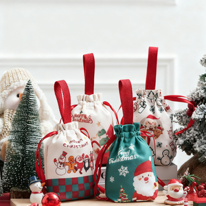 Tùy Chỉnh Vải Quà Tặng Túi Hot Bán Vải <span class=keywords><strong>Tote</strong></span> Túi Với Mô hình Giáng Sinh Bền Kẹo Túi Cho Lễ Hội Các Sự Kiện - Product Image 1