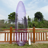 Kayaks transparents colorés en polycarbonate bleu de 3 m, canoë transparent en polycarbonate cristallin